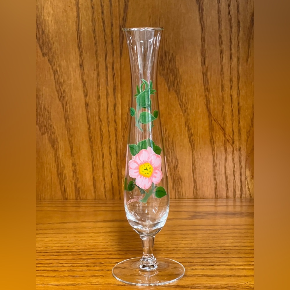 Vintage Franciscan Desert Rose Glass Bud  8” Vase